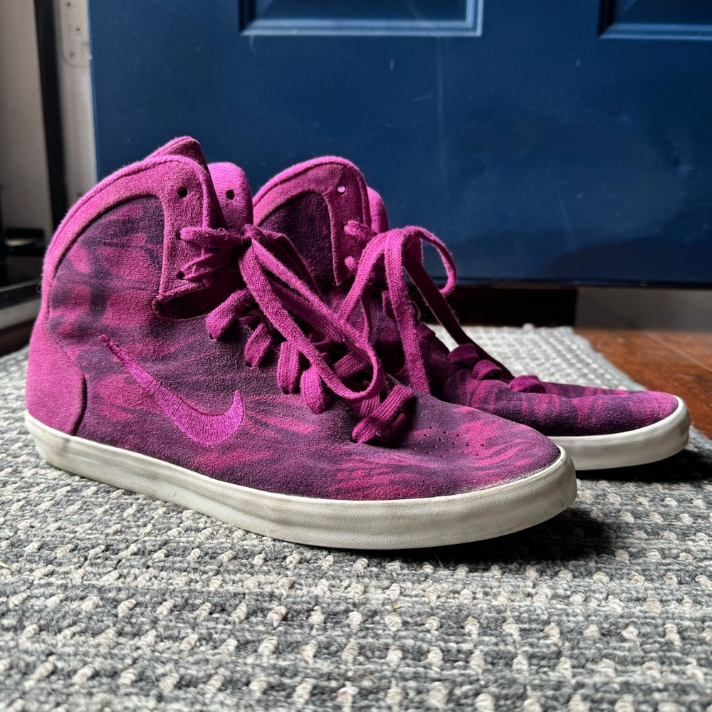 Nike Hyperclave Lite Purple Mid Top Basketball Sneakers {10}